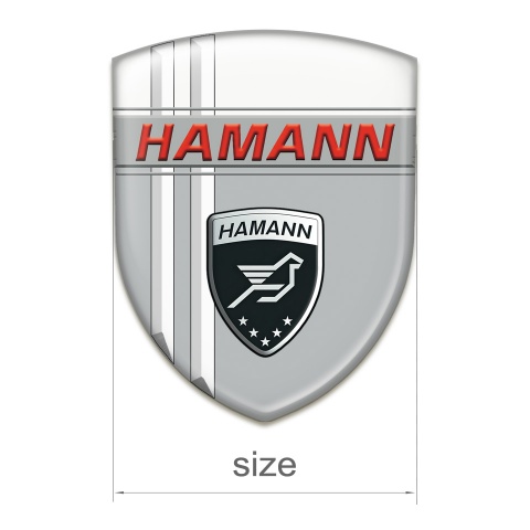 Hamann 3D Gel Emblem Grey White with White Stripes Decoration 