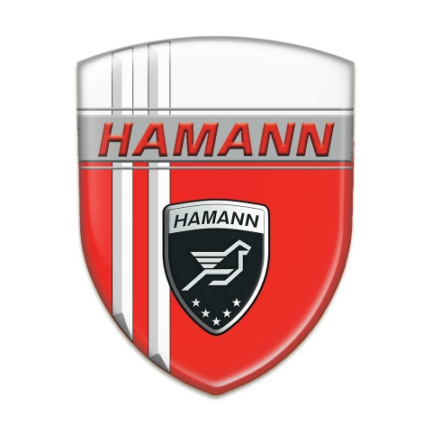 Hamann Tuning Badge Red White with White Stripes Decoration 