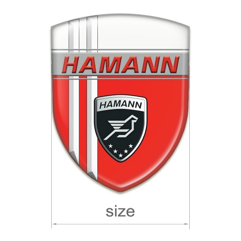 Hamann Tuning Badge Red White with White Stripes Decoration 