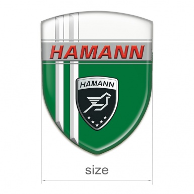 Hamann Car Accessories Badge Green White with White Stripes Decoration 