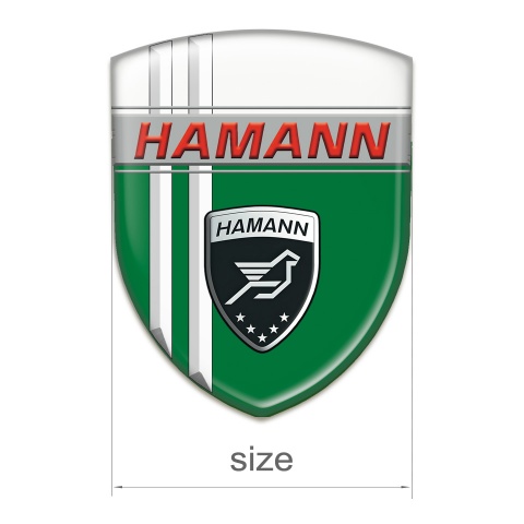 Hamann Car Accessories Badge Green White with White Stripes Decoration 