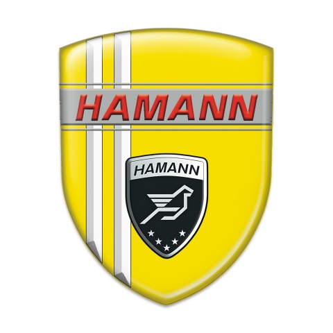 Hamann Car Interior Badge Yellow with White Stripes Decoration 