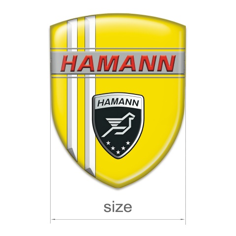 Hamann Car Interior Badge Yellow with White Stripes Decoration 
