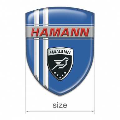 Hamann Silicone Car Decal Badge Blue with White Stripes Decoration 