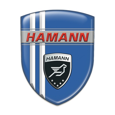Hamann Silicone Car Decal Badge Blue with White Stripes Decoration 