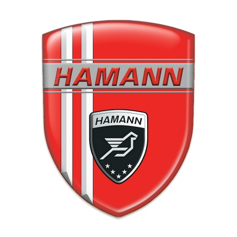 Hamann Silicone Badge Red with White Stripes Decoration 