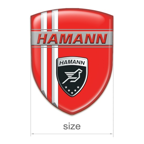 Hamann Silicone Badge Red with White Stripes Decoration 
