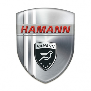 Hamann Auto Emblem Silver with White Stripes Decoration 