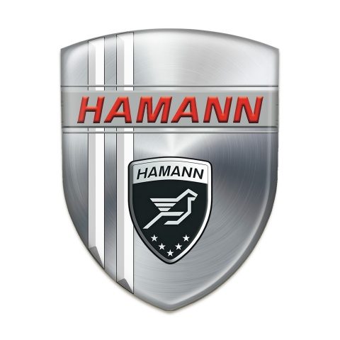 Hamann Auto Emblem Silver with White Stripes Decoration 