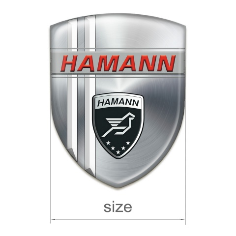 Hamann Auto Emblem Silver with White Stripes Decoration 