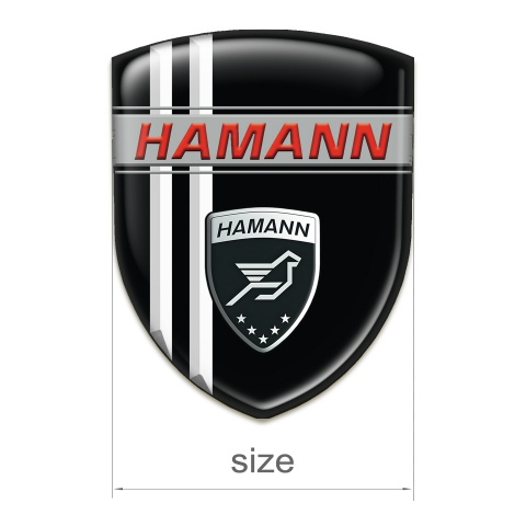 Hamann Emblem Badge Logo Black with White stripes Decoration