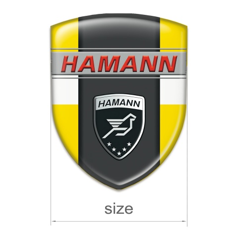 Hamann Car Accessories Badge Yellow with White Band and Dark Panel 