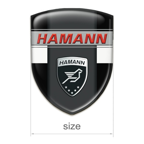 Hamann Silicone Badge Black with White Ribbon and Dark Logo Panel 
