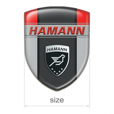 Hamann Tuning Emblem Grey Red Background and dark Logo Panel 