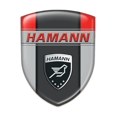 Hamann Tuning Emblem Grey Red Background and dark Logo Panel 