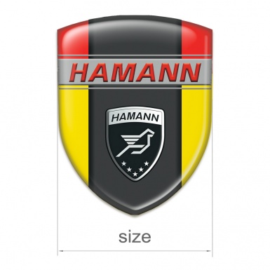 Hamann Domed Emblem Yellow Red background and Dark Logo Panel 