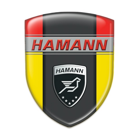 Hamann Domed Emblem Yellow Red background and Dark Logo Panel 