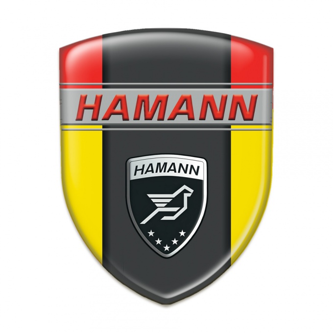 Hamann Domed Emblem Yellow Red background and Dark Logo Panel 