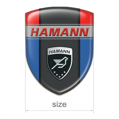 Hamann Silicone Emblem Blue Red background Dark Logo Panel 