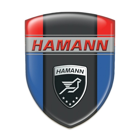 Hamann Silicone Emblem Blue Red background Dark Logo Panel 