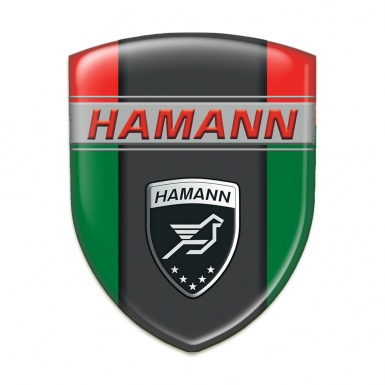 Hamann Resin Sticker Green Red background Dark Logo panel 