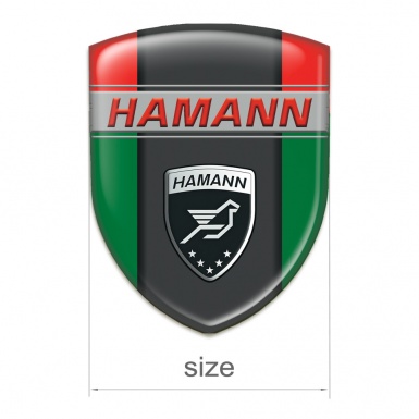 Hamann Resin Sticker Green Red background Dark Logo panel 