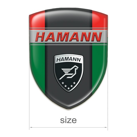 Hamann Resin Sticker Green Red background Dark Logo panel 