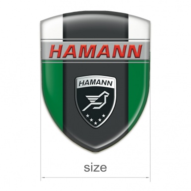 Hamann 3D Gel Emblem Green White Background dark Logo Panel 