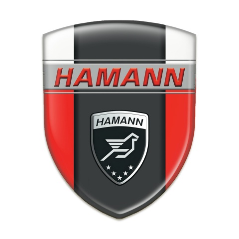 Hamann Emblem Exterior Red White background and Dark Logo Panel 