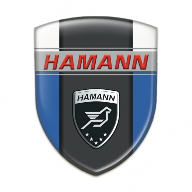 Hamann Emblem Interior Blue White Background and Dark Logo Panel 