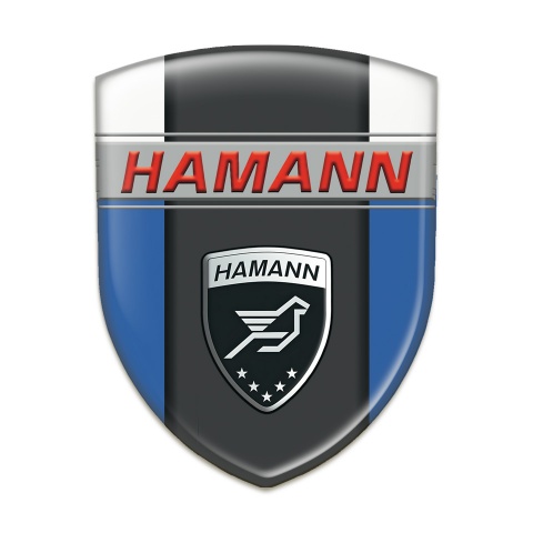 Hamann Emblem Interior Blue White Background and Dark Logo Panel 