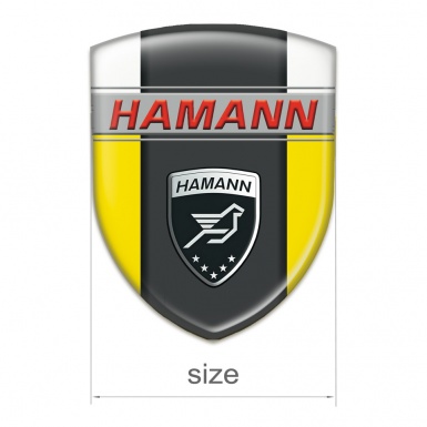 Hamann Tuning Badge Yellow White Background and Dark Logo Panel 