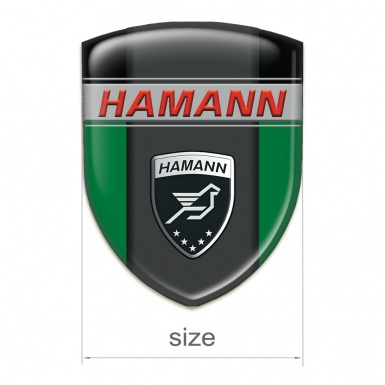 Hamann Self Adhesive Car logo Emblem Green Black background and Dark Logo Panel 