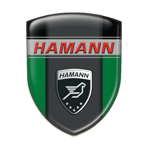 Hamann Self Adhesive Car logo Emblem Green Black background and Dark Logo Panel 