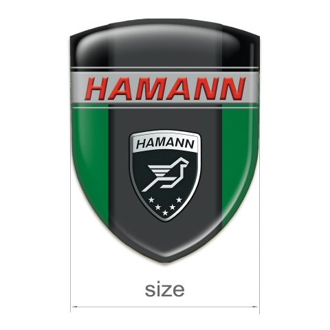 Hamann Self Adhesive Car logo Emblem Green Black background and Dark Logo Panel 