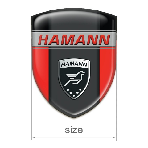 Hamann Car Interior Badge red Black Background and Dark Logo Panel 