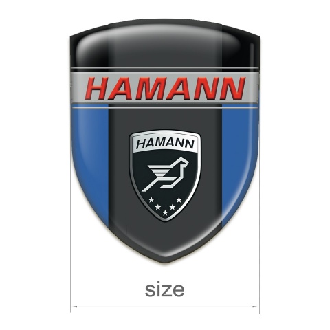 Hamann Silicone Car Decal Badge Blue Black background and Dark Logo Panel 