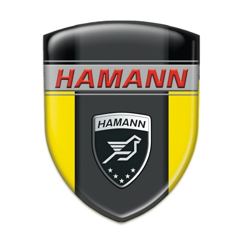 Hamann Silicone Badge Yellow Black background and Dark Logo Panel 