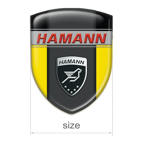 Hamann Silicone Badge Yellow Black background and Dark Logo Panel 