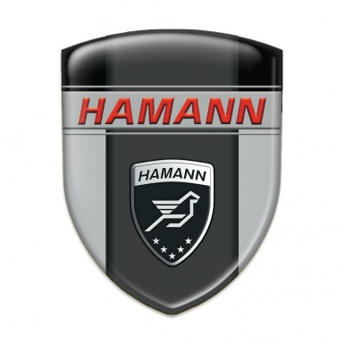 Hamann Auto Emblem Grey Black Background Dark Logo Panel 