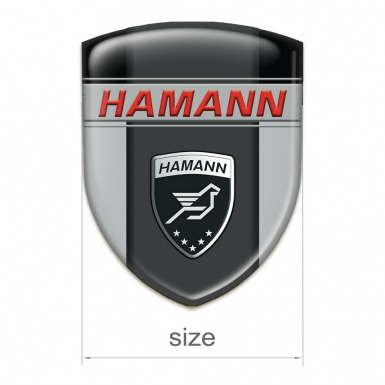 Hamann Auto Emblem Grey Black Background Dark Logo Panel 