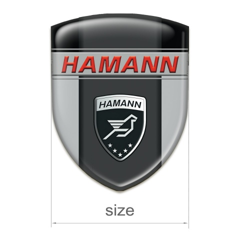 Hamann Auto Emblem Grey Black Background Dark Logo Panel 