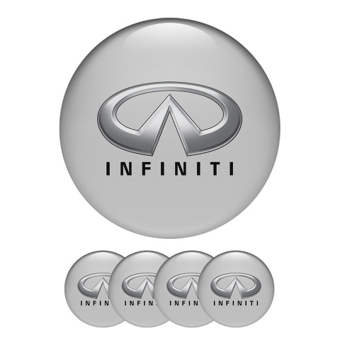 Infiniti  Wheel Center Cap Domed Stickers Gray 