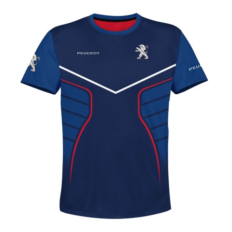 Peugeot T-shirt Navy Blue Classic Crew Neck