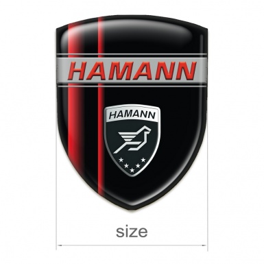 Hamann Silicone Badge Black with Red Stripes Variant 