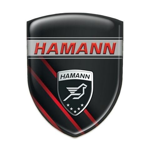Hamann Tuning Badge Black with Diagonal Red Lines Variant 