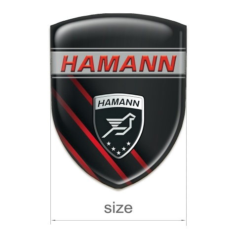 Hamann Tuning Badge Black with Diagonal Red Lines Variant 