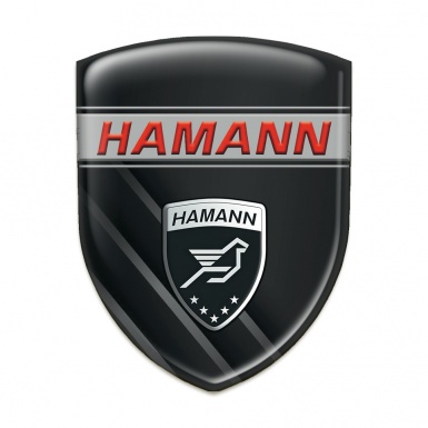 Hamann Car Accessories Badge Black with Diagonal Grey Lines Variant 