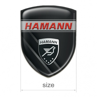 Hamann Car Accessories Badge Black with Diagonal Grey Lines Variant 