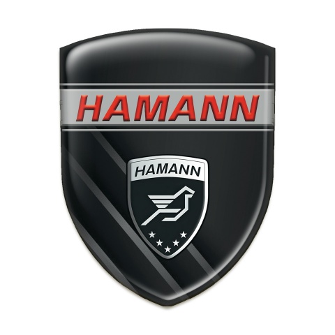 Hamann Car Accessories Badge Black with Diagonal Grey Lines Variant 